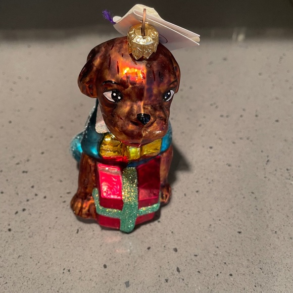 Vintage Christopher Radko dog hand blown glass ornament - Picture 1 of 12